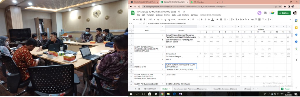 Perekapan data indikator indeks inovasi daerah Kota Semarang 2022